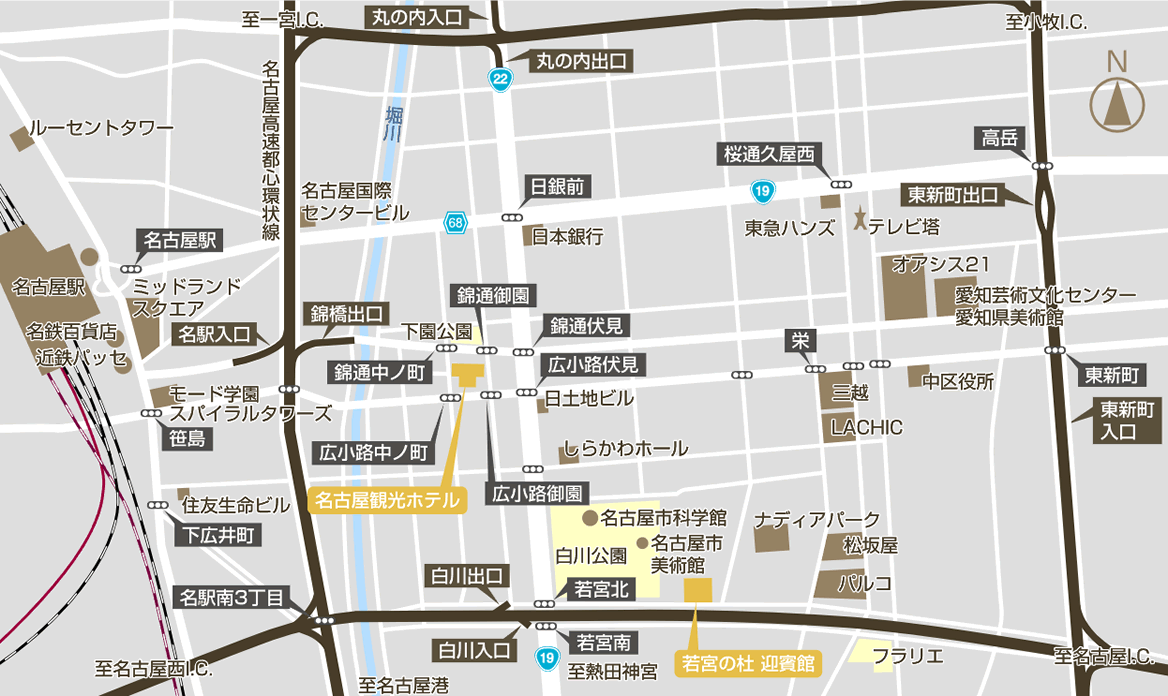 名古屋観光ホテル地図